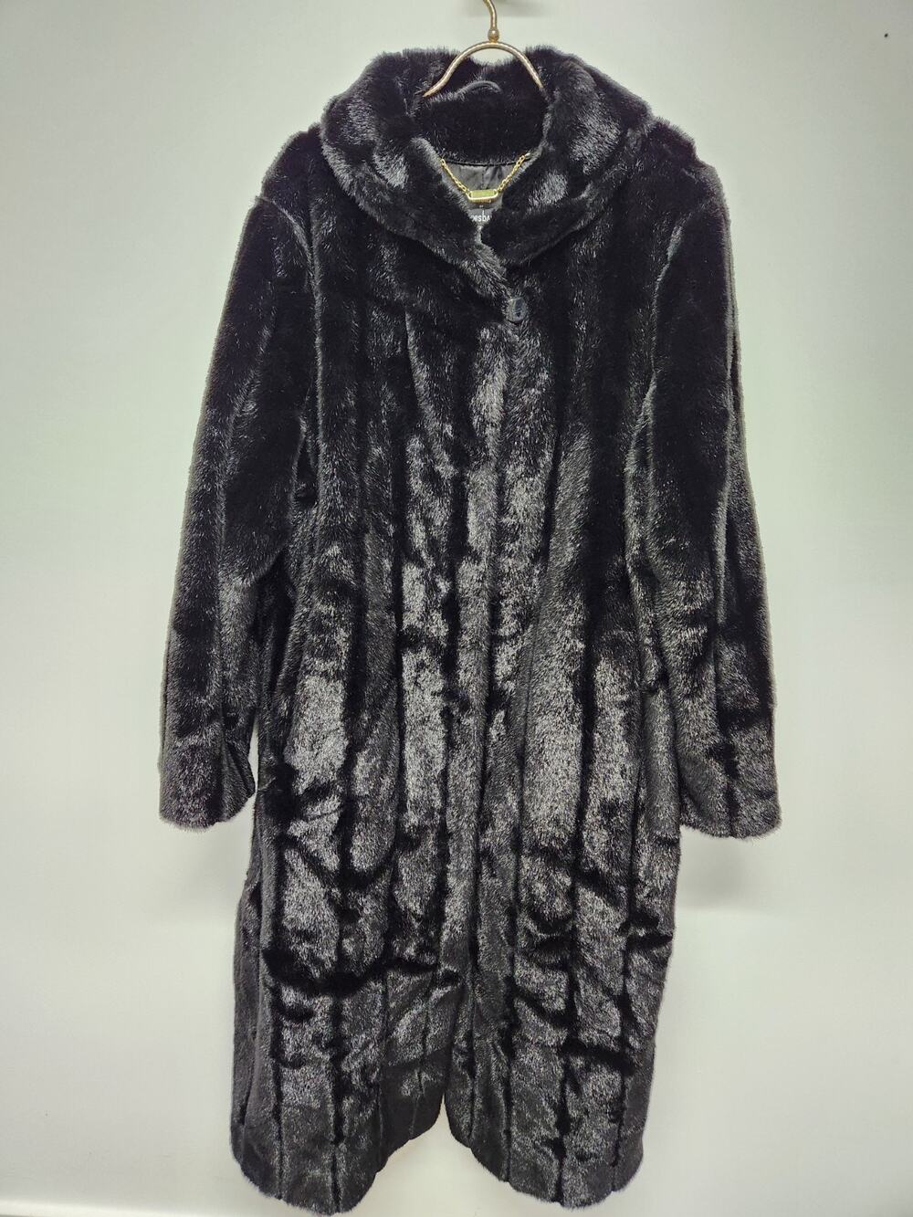 Dennis By Dennis Basso Women's Faux Fur Long Coat, Size 2XL, In Black Color